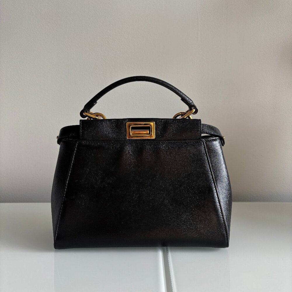 Fendi Peekaboo Black Leather Mini Bag